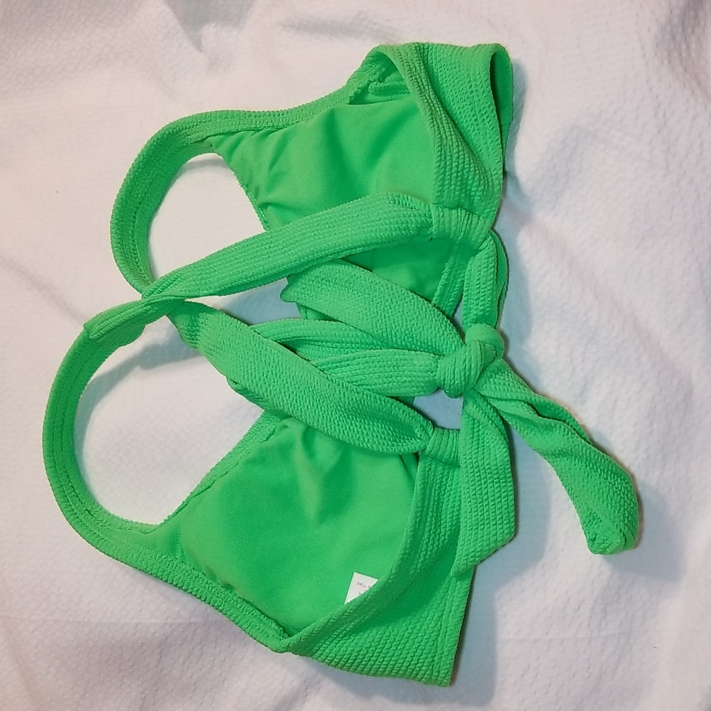 NWOT CROSS BACK TIE BACK BIKINI TOP BRA YOGA VOLLEYBALL DANCE GYM EXERCISE - Picture 2 of 4
